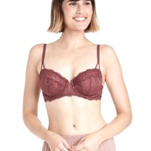Auden Lace Unlined Underwire Balconette Coverage Bra Faded Lavender Color 36B